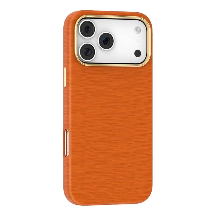 For iPhone 17 Pro Max Mutural Rhyme Series Satin Texture Leather MagSafe Phone Case(Orange) by Mutural
