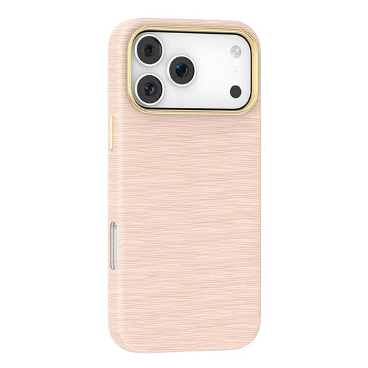 For iPhone 17 Pro Max Mutural Rhyme Series Satin Texture Leather MagSafe Phone Case(Pink) by Mutural