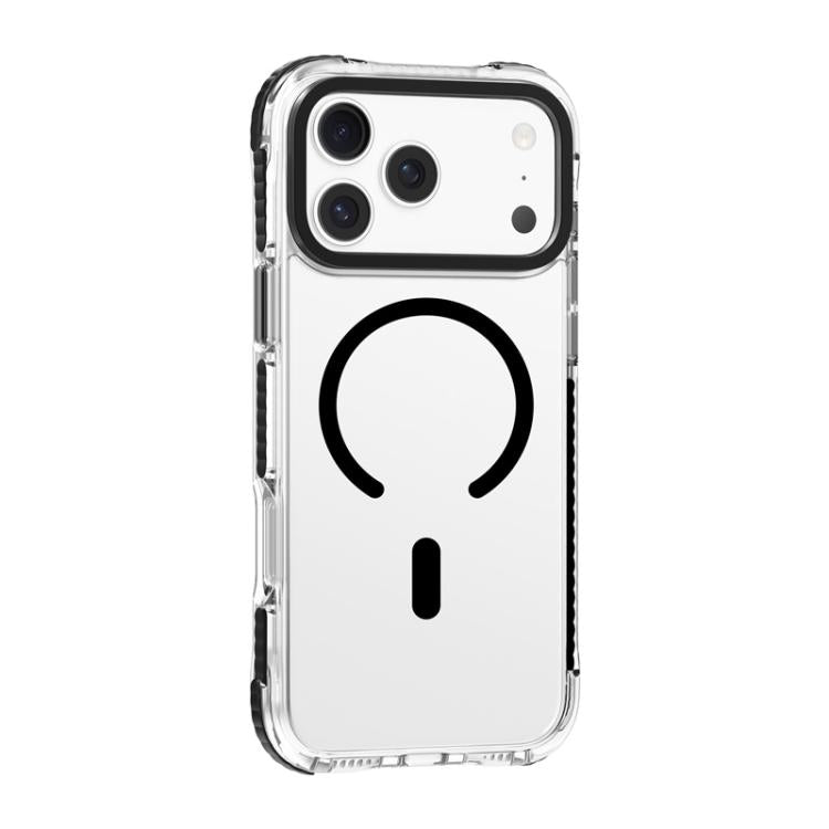 For iPhone 17 Pro Max Mutural Transparent Color Series PC+TPU Magnetic MagSafe Phone Case(Black) by Mutural