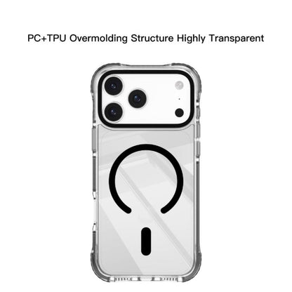 For iPhone 17 Pro Mutural Transparent Color Series PC+TPU Magnetic MagSafe Phone Case(Black) by Mutural