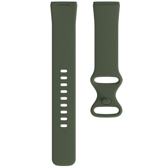 For Fitbit Versa 4 / Versa 3 / Sense 2 / Sense Silicone Watch Band, Size: L(Dark Green) by bashfashion