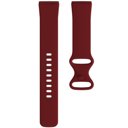 For Fitbit Versa 4 / Versa 3 / Sense 2 / Sense Silicone Watch Band, Size: L(Wine Red) by bashfashion