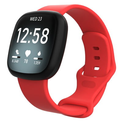 For Fitbit Versa 4 / Versa 3 / Sense 2 / Sense Silicone Watch Band, Size: L(Red) by bashfashion