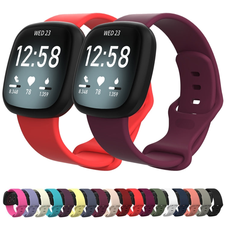 For Fitbit Versa 4 / Versa 3 / Sense 2 / Sense Silicone Watch Band, Size: L(Red) by bashfashion