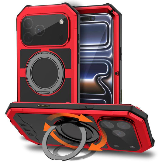 For iPhone 17 Pro Max R-JUST Life Waterproof Dustproof MagSafe Magnetic Holder Phone Case(Red) by R-JUST