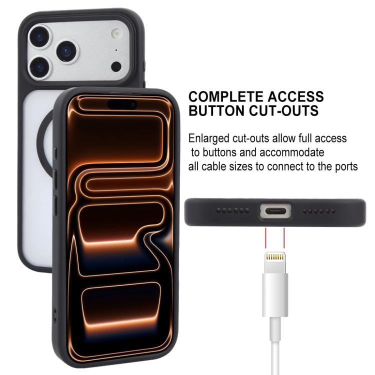 For iPhone 17 Pro Max GEBEI Jazz Series Skin Feel Frosted MagSafe Phone Case(Black) by GEBEI