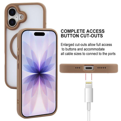 For iPhone 17 GEBEI Jazz Series Skin Feel Frosted MagSafe Phone Case(Brown) by GEBEI