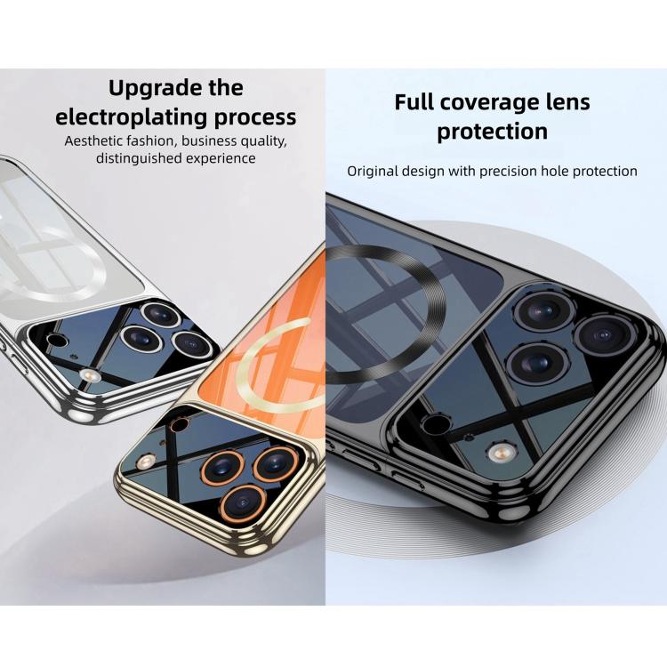 For iPhone 17 Pro Max GKK Electroplating Phantom Splicing MagSafe Magnetic Phone Case(Silver) by GKK