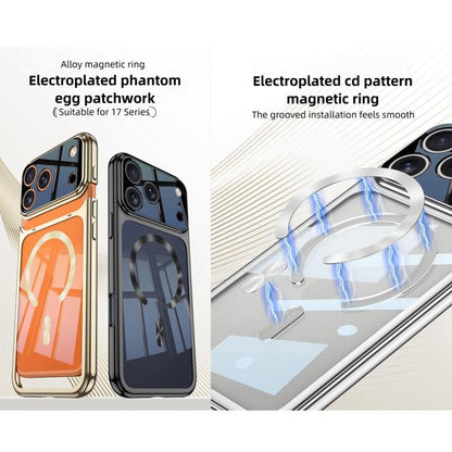 For iPhone 17 Pro Max GKK Electroplating Phantom Splicing MagSafe Magnetic Phone Case(Black) by GKK