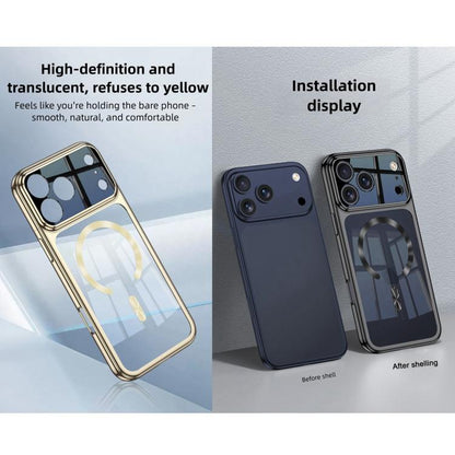 For iPhone 17 Pro GKK Electroplating Phantom Splicing MagSafe Magnetic Phone Case(Silver) by GKK