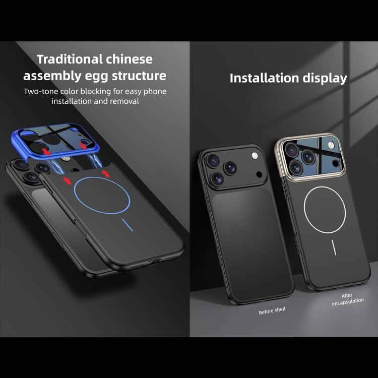 For iPhone 17 Pro Max GKK Color Master Splicing MagSafe Magnetic Phone Case(Blue Black) by GKK