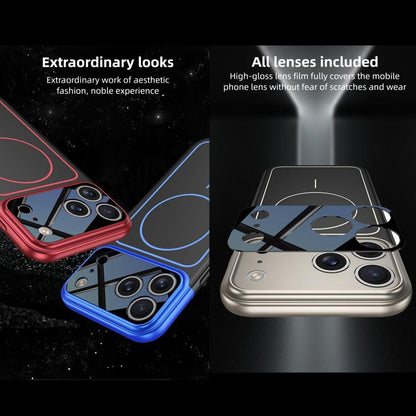 For iPhone 17 Pro Max GKK Color Master Splicing MagSafe Magnetic Frame Phone Case(Red Black) by GKK