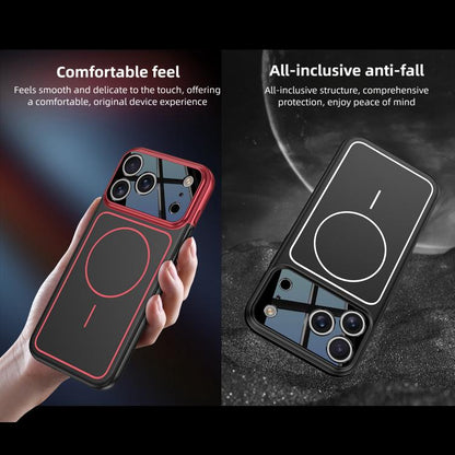 For iPhone 17 Pro Max GKK Color Master Splicing MagSafe Magnetic Frame Phone Case(Red Black) by GKK