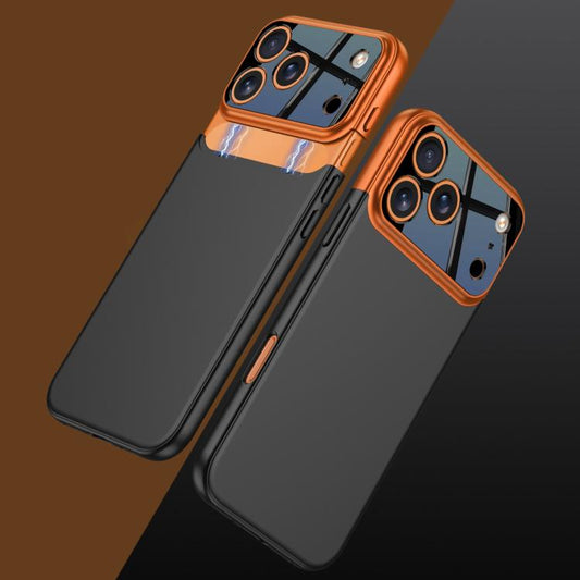 For iPhone 17 Pro Max GKK Color Master Splicing Phone Case(Orange Black) by GKK