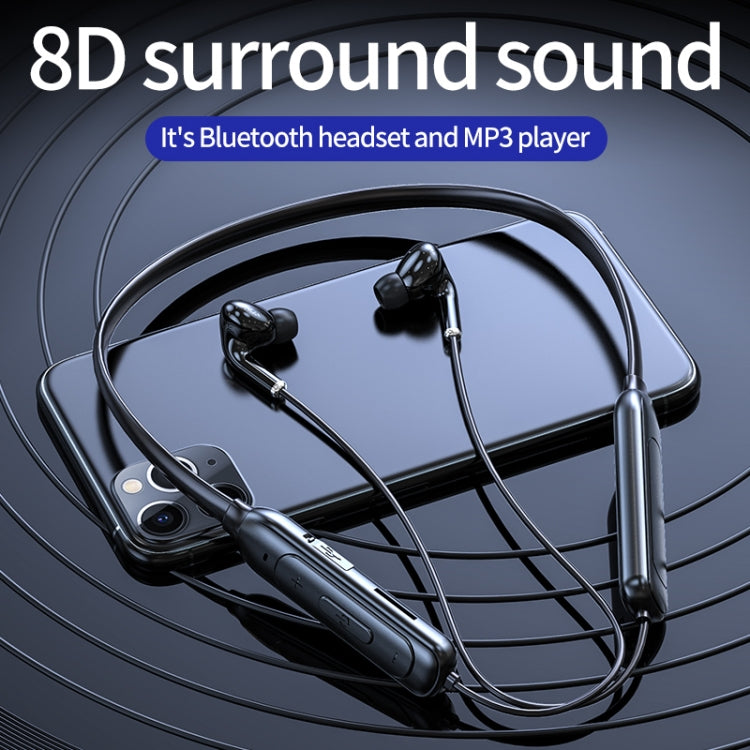 M60 8D Surround Sound Wireless Neck-mounted 5.1 Bluetooth Earphone Support TF Card MP3 Mode(Red) by bashfashion