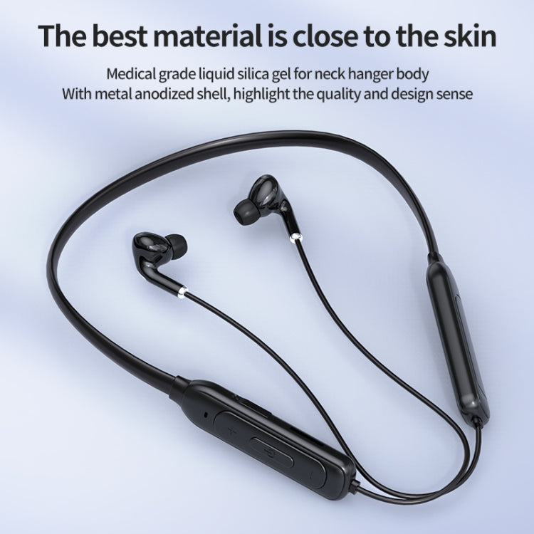 M60 8D Surround Sound Wireless Neck-mounted 5.1 Bluetooth Earphone Support TF Card MP3 Mode(White) by bashfashion