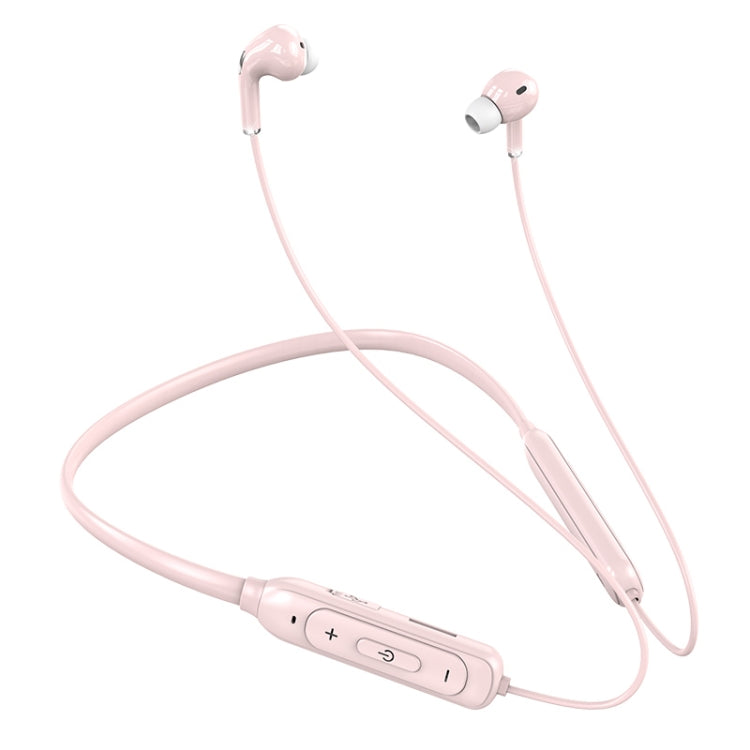 M60 8D Surround Sound Wireless Neck-mounted 5.1 Bluetooth Earphone Support TF Card MP3 Mode(Pink) by bashfashion