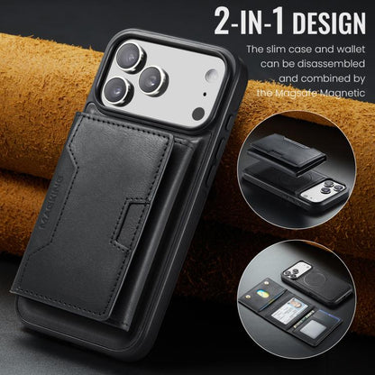 For iPhone 17 Pro Max MAGKING K4 Series MagSafe RFID Tri-fold Card Bag Detachable Phone Case(Black) by MAGKING