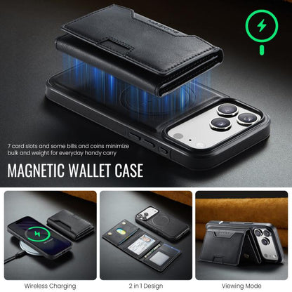 For iPhone 17 Pro Max MAGKING K4 Series MagSafe RFID Tri-fold Card Bag Detachable Phone Case(Black) by MAGKING