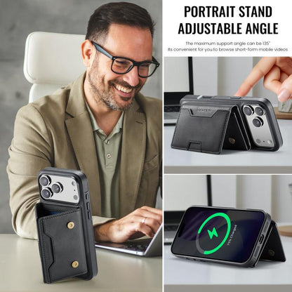 For iPhone 17 Pro Max MAGKING K4 Series MagSafe RFID Tri-fold Card Bag Detachable Phone Case(Black) by MAGKING