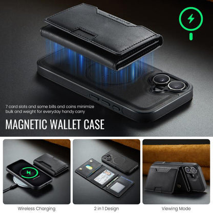 For iPhone 17 MAGKING K4 Series MagSafe RFID Tri-fold Card Bag Detachable Phone Case(Black) by MAGKING