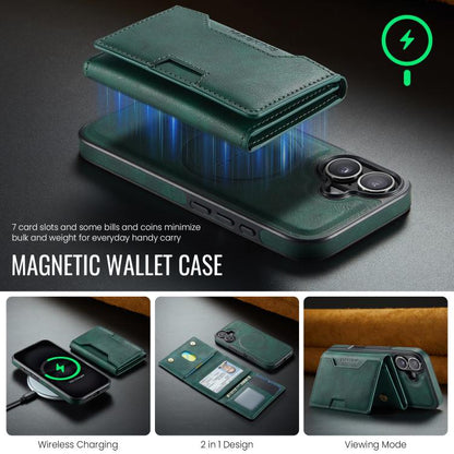 For iPhone 17 MAGKING K4 Series MagSafe RFID Tri-fold Card Bag Detachable Phone Case(Green) by MAGKING