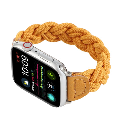 Elastic Woven Watch Band For Apple Watch Series 9&8&7 41mm / SE 3&SE 2&6&SE&5&4 40mm / 3&2&1 38mm, Length:120mm(Yellow) by bashfashion