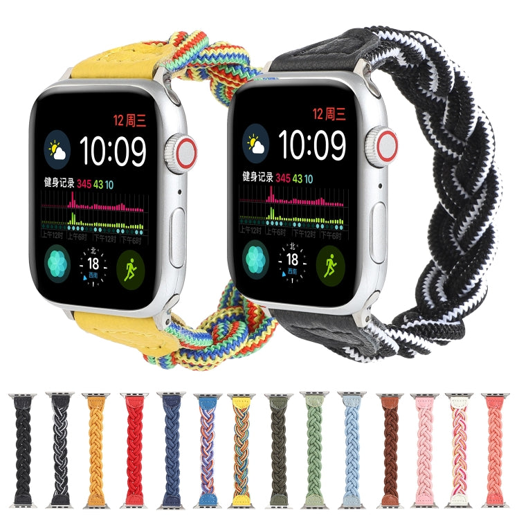 Elastic Woven Watch Band For Apple Watch Series 9&8&7 41mm / SE 3&SE 2&6&SE&5&4 40mm / 3&2&1 38mm, Length:120mm(Red) by bashfashion