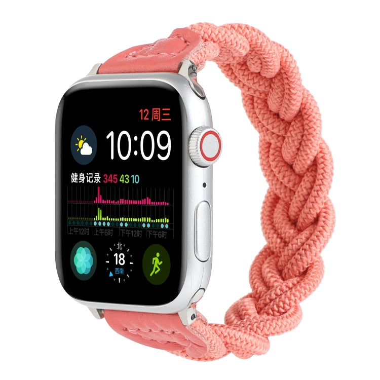 Elastic Woven Watch Band For Apple Watch Series 9&8&7 41mm / SE 3&SE 2&6&SE&5&4 40mm / 3&2&1 38mm, Length:130mm(Watermelon Red) by bashfashion