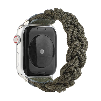 Elastic Woven Watch Band For Apple Watch Series 9&8&7 41mm / SE 3&SE 2&6&SE&5&4 40mm / 3&2&1 38mm, Length:130mm(Dark Green) by bashfashion