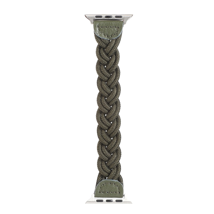 Elastic Woven Watch Band For Apple Watch Series 9&8&7 41mm / SE 3&SE 2&6&SE&5&4 40mm / 3&2&1 38mm, Length:130mm(Dark Green) by bashfashion