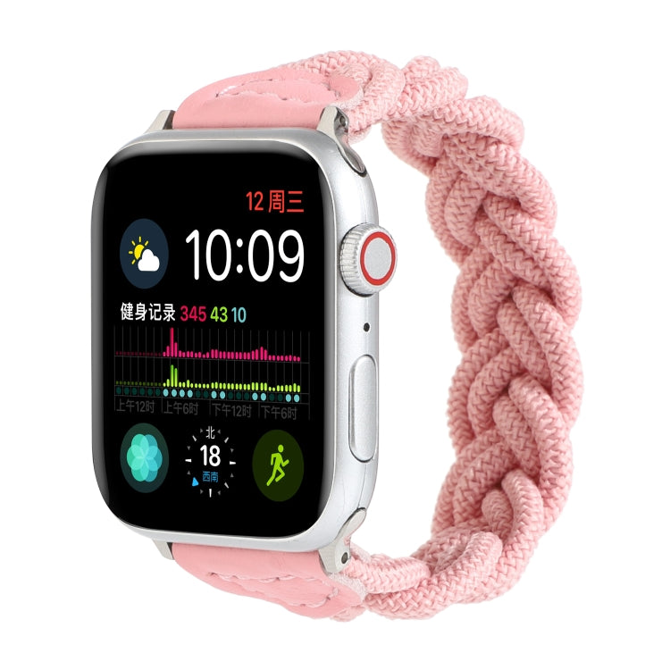 Elastic Woven Watch Band For Apple Watch Series 7 41mm / 6 & SE & 5 & 4 40mm / 3 & 2 & 1 38mm, Length:150mm(Pink) by bashfashion