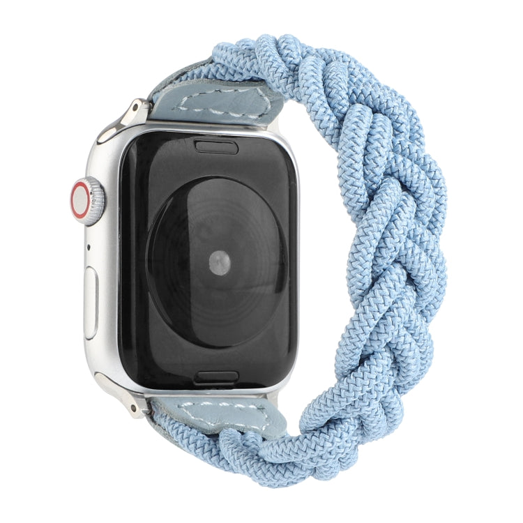 Elastic Woven Watch Band For Apple Watch Series 7 41mm / 6 & SE & 5 & 4 40mm / 3 & 2 & 1 38mm, Length:150mm(Sky Blue) by bashfashion