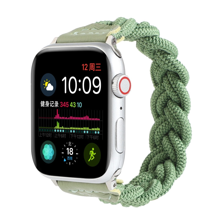 Elastic Woven Watch Band For Apple Watch Series 9&8&7 41mm / SE 3&SE 2&6&SE&5&4 40mm / 3&2&1 38mm, Length:160mm(Green) by bashfashion