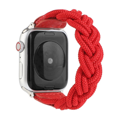 Elastic Woven Watch Band For Apple Watch Ultra 49mm&Watch Ultra 2 49mm / Series 9&8&7 45mm / SE 3&SE 2&6&SE&5&4 44mm / 3&2&1 42mm, Length:120mm(Red) by bashfashion
