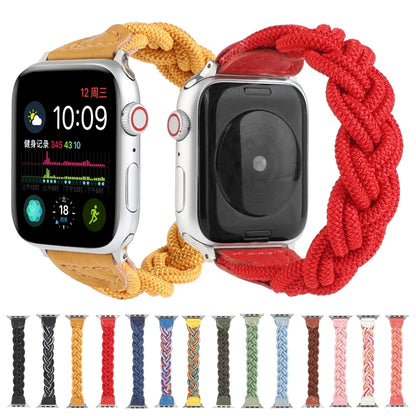 Elastic Woven Watch Band For Apple Watch Ultra 49mm&Watch Ultra 2 49mm / Series 9&8&7 45mm / SE 3&SE 2&6&SE&5&4 44mm / 3&2&1 42mm, Length:120mm(Blue White Orange) by bashfashion