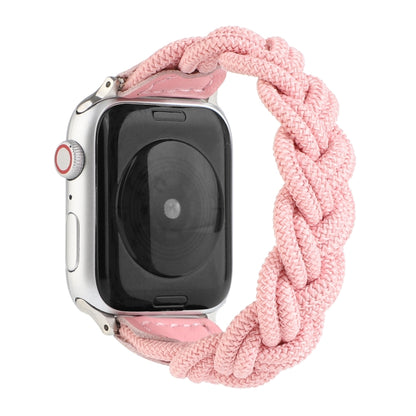 Elastic Woven Watch Band For Apple Watch Ultra 49mm&Watch Ultra 2 49mm / Series 9&8&7 45mm / SE 3&SE 2&6&SE&5&4 44mm / 3&2&1 42mm, Length:130mm(Pink) by bashfashion
