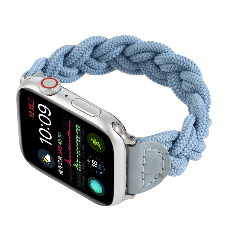 Elastic Woven Watch Band For Apple Watch Ultra 49mm&Watch Ultra 2 49mm / Series 9&8&7 45mm / SE 3&SE 2&6&SE&5&4 44mm / 3&2&1 42mm, Length:130mm(Sky Blue) by bashfashion