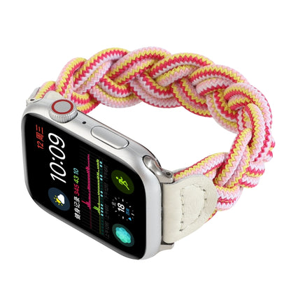 Elastic Woven Watch Band For Apple Watch Series 7 45mm / 6 & SE & 5 & 4 44mm / 3 & 2 & 1 42mm, Length:150mm(Rose Red Pink) by bashfashion