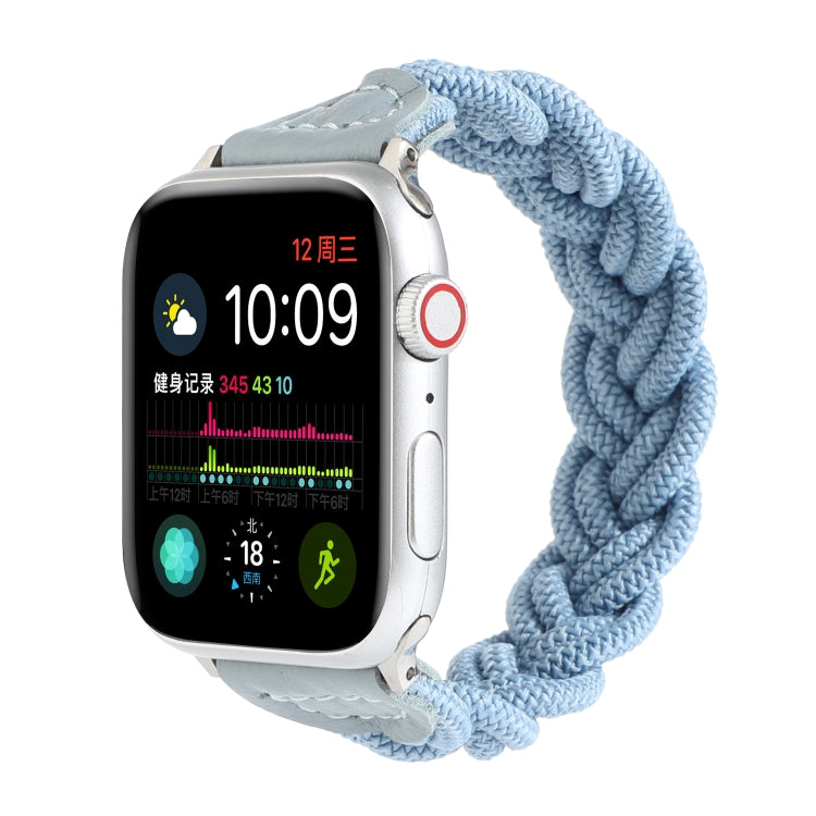 Elastic Woven Watch Band For Apple Watch Series 7 45mm / 6 & SE & 5 & 4 44mm / 3 & 2 & 1 42mm, Length:150mm(Sky Blue) by bashfashion