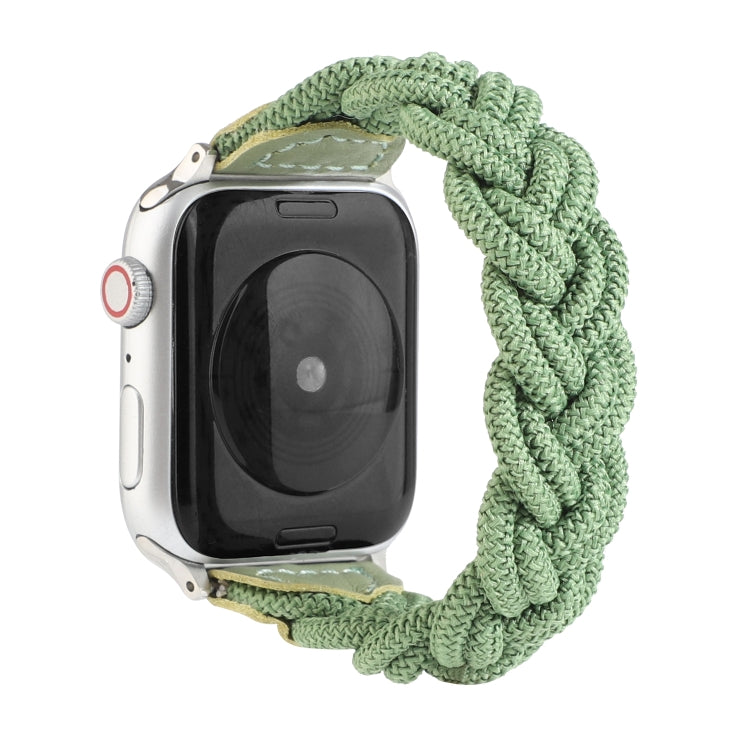Elastic Woven Watch Band For Apple Watch Series 7 45mm / 6 & SE & 5 & 4 44mm / 3 & 2 & 1 42mm, Length:150mm(Green) by bashfashion