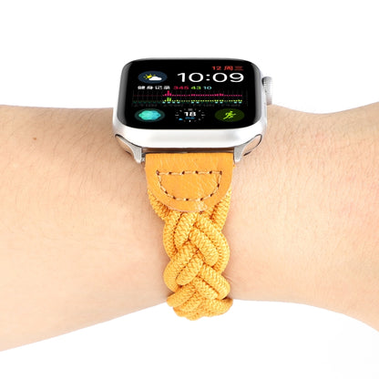 Elastic Woven Watch Band For Apple Watch Series 7 45mm / 6 & SE & 5 & 4 44mm / 3 & 2 & 1 42mm, Length:150mm(Yellow) by bashfashion
