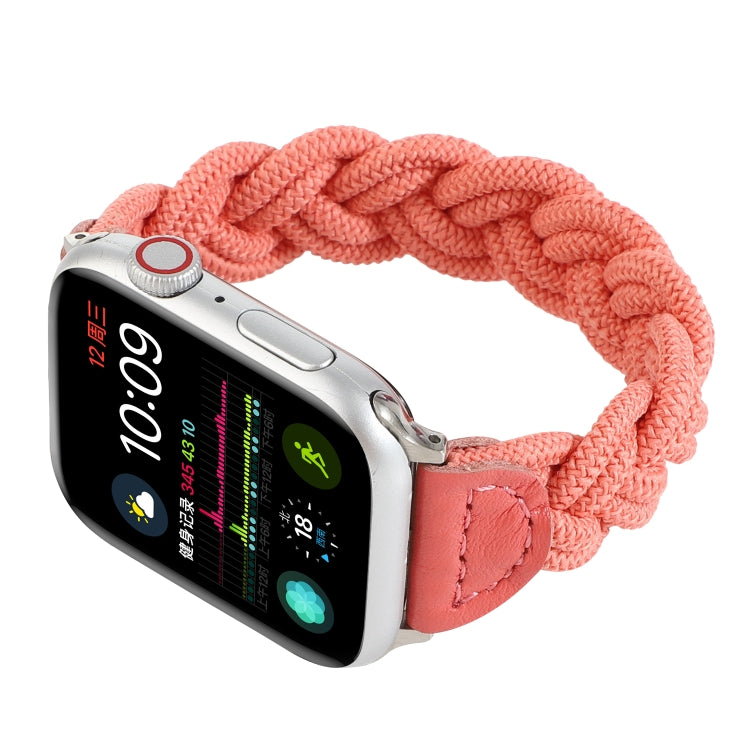 Elastic Woven Watch Band For Apple Watch Ultra 49mm&Watch Ultra 2 49mm / Series 9&8&7 45mm / SE 3&SE 2&6&SE&5&4 44mm / 3&2&1 42mm, Length:160mm(Watermelon Red) by bashfashion