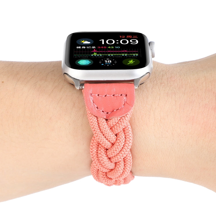 Elastic Woven Watch Band For Apple Watch Ultra 49mm&Watch Ultra 2 49mm / Series 9&8&7 45mm / SE 3&SE 2&6&SE&5&4 44mm / 3&2&1 42mm, Length:160mm(Watermelon Red) by bashfashion