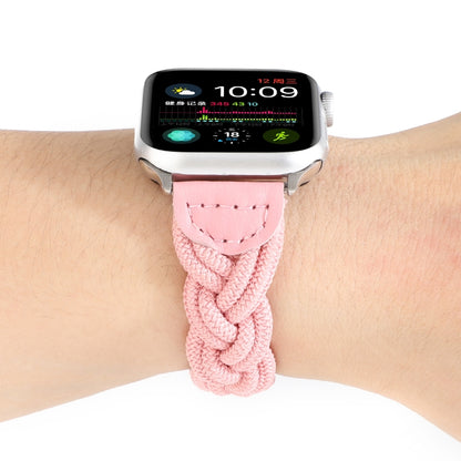Elastic Woven Watch Band For Apple Watch Ultra 49mm&Watch Ultra 2 49mm / Series 9&8&7 45mm / SE 3&SE 2&6&SE&5&4 44mm / 3&2&1 42mm, Length:160mm(Pink) by bashfashion