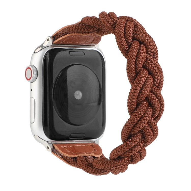 Elastic Woven Watch Band For Apple Watch Ultra 49mm&Watch Ultra 2 49mm / Series 9&8&7 45mm / SE 3&SE 2&6&SE&5&4 44mm / 3&2&1 42mm, Length:160mm(Coffee) by bashfashion