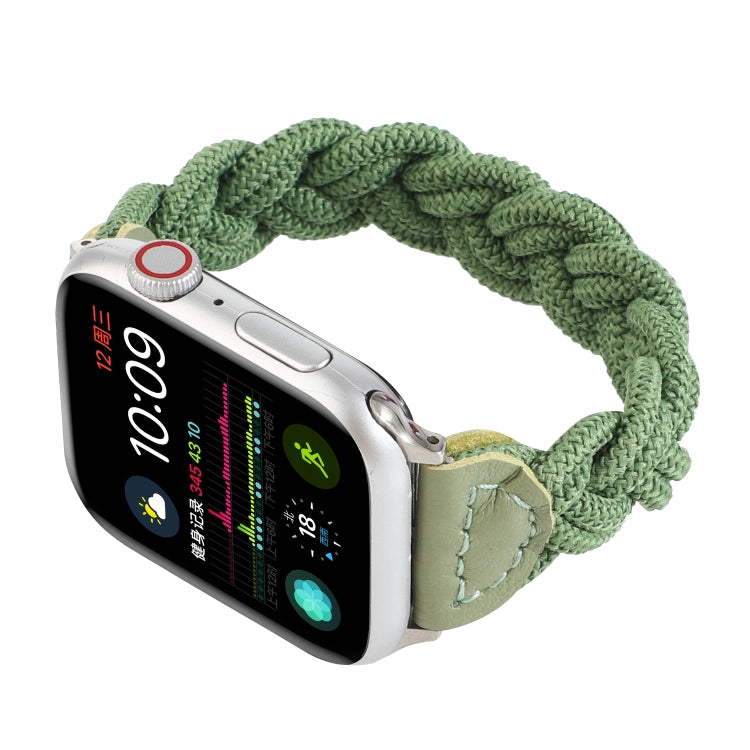 Elastic Woven Watch Band For Apple Watch Ultra 49mm&Watch Ultra 2 49mm / Series 9&8&7 45mm / SE 3&SE 2&6&SE&5&4 44mm / 3&2&1 42mm, Length:160mm(Green) by bashfashion