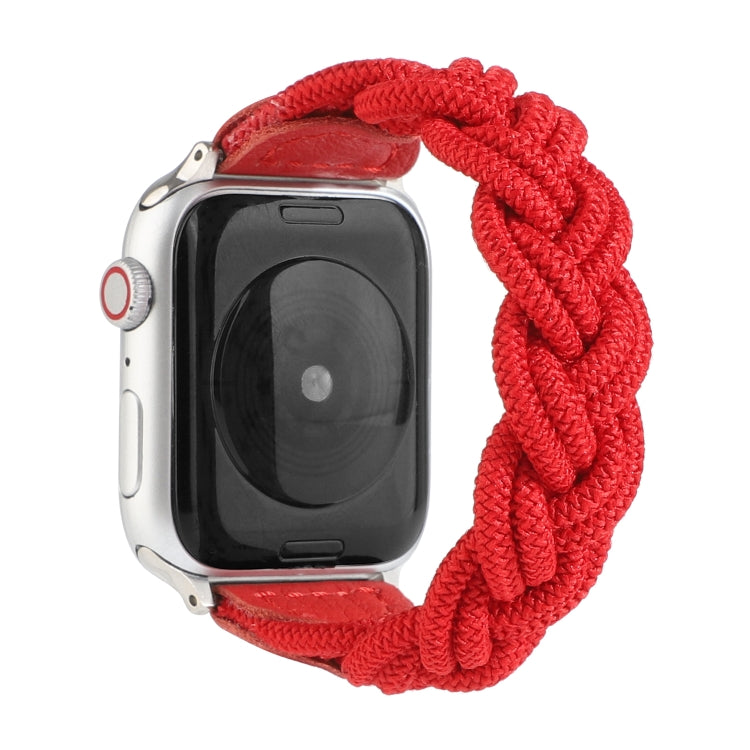 Elastic Woven Watch Band For Apple Watch Ultra 49mm&Watch Ultra 2 49mm / Series 9&8&7 45mm / SE 3&SE 2&6&SE&5&4 44mm / 3&2&1 42mm, Length:160mm(Red) by bashfashion