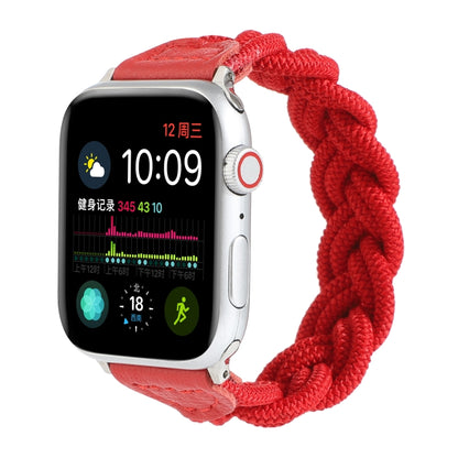 Elastic Woven Watch Band For Apple Watch Ultra 49mm&Watch Ultra 2 49mm / Series 9&8&7 45mm / SE 3&SE 2&6&SE&5&4 44mm / 3&2&1 42mm, Length:160mm(Red) by bashfashion