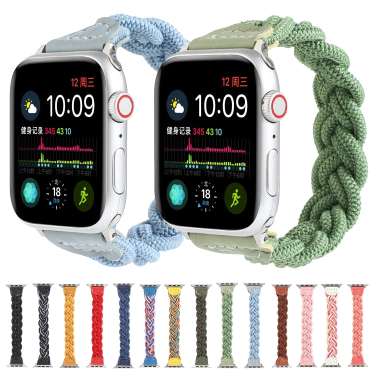 Elastic Woven Watch Band For Apple Watch Series 7 45mm / 6 & SE & 5 & 4 44mm / 3 & 2 & 1 42mm, Length:160mm(Yellow Green Orange) by bashfashion